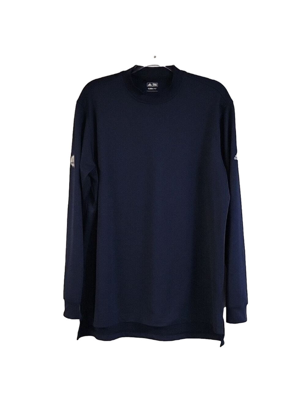 Adidas Golf Climalite Mock Neck Pullover Long-Sleeved Shirt, Navy Blue, Sz Lg